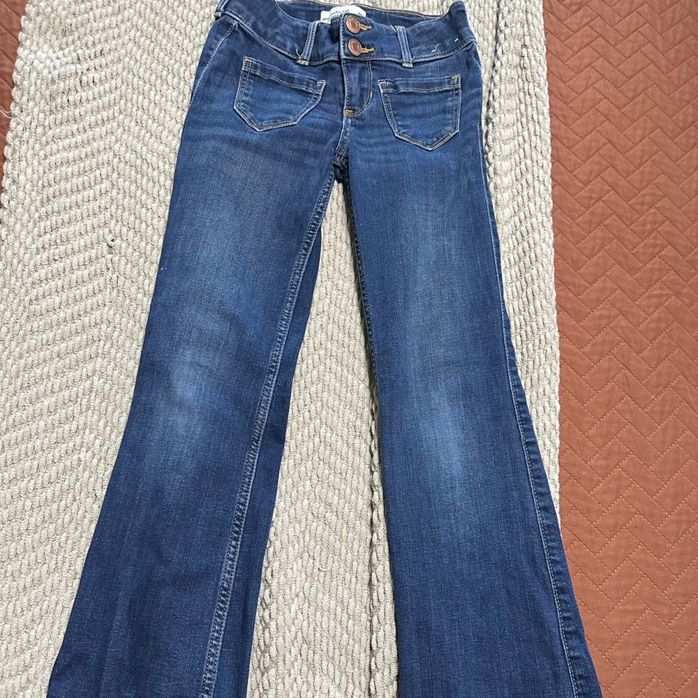 Girls Abercrombie and Fitch size 7/8 long flare jeans